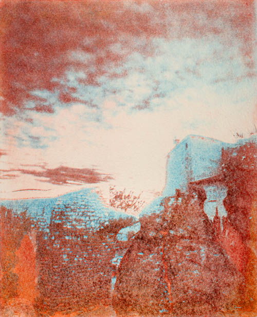 Amy Ernst - Within the Ancient Walls (Autumnal Vision) - 2014 unique solar plate etching